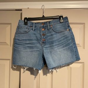 Madewell high waisted denim shorts